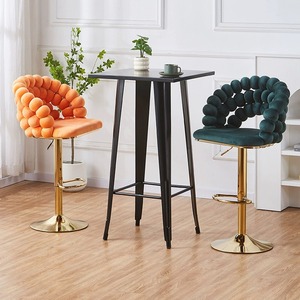 Modern Simple Household <strong>Bar</strong> Chair Set of 2 High <strong>Stool</strong> Front Desk Velvet Rattan <strong>Stools</strong> Swivel <strong>Adjustable</strong> <strong>Height</strong> <strong>Bar</strong> <strong>Stool</strong> - Product Image 2