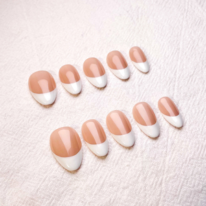 <span class=keywords><strong>Uñas</strong></span> Postizas Personalizadas al por Mayor, Hechas a Mano, de Gel de Lujo, Forma Almendrada, Hermosas, Francesas, Pintadas a Mano, Acrílicas - Product Image 2