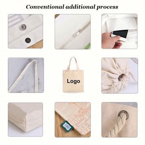 Sac fourre-tout en toile de coton réutilisable et écologique, design tendance, avec logo personnalisé imprimé, vente en gros - Product Image 6
