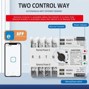 SINOTIMER SATS-125/4P-EW WiFi ATS - 125A 400V, Alexa/<span class=keywords><strong>Google</strong></span>, commutateur <8ms, 4 pôles, commutateur d'alimentation de secours automatique/manuel, rail 35mm - Product Image 3