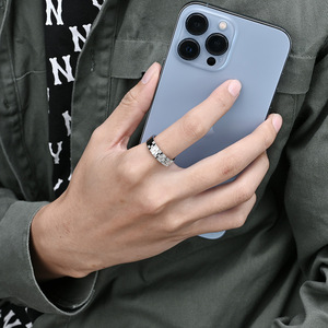 Unisex <b>Titanium</b> Steel <b>Ring</b> With Cubic Zirconia Pave Setting Geometric Design For Wedding Jewelry - Product Image 4