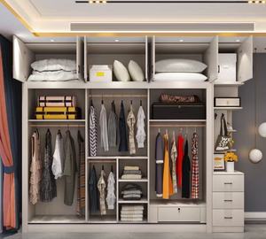 <span class=keywords><strong>Armoire</strong></span> au design moderne <span class=keywords><strong>avec</strong></span> coiffeuse, portes coulissantes en MDF, espace de suspension, écologique, assemblée, pour chambre de villa - Product Image 3