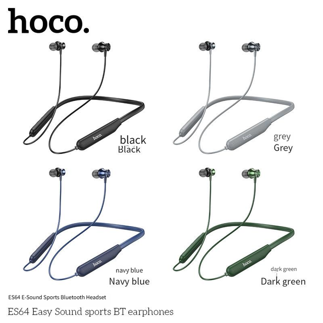 ES64 Sports Semi-in-Ear Wireless Earphones with ENC Noise Cancellation Hi-Fi Sound Neck-Hanging Design Over 20 Hours Playtime