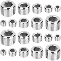 Assortiment de raccords filetés en acier inoxydable de différentes tailles, bouchons de tuyau NPT pour la plomberie et l'utilisation industrielle