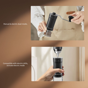 Moulin à café <span class=keywords><strong>manuel</strong></span> portable au design moderne, en acier inoxydable, avec meules en céramique et réglages ajustables - Product Image 3