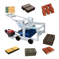 Machine à fabriquer des blocs de pavés manuelle Kaidong QTM4-40, machine à fabriquer des briques en béton avec moteur multifonctionnel