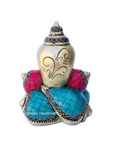 งานฝีมือนิรมลา รูปปั้นพระพิฆเนศทองเหลือง พระพุทธรูปแกนปัตตี ของตกแต่งบ้านและวัด รูปปั้นพระกษัณฐ์ พระสังขะ งานแฮนด์เมดจากราชสถาน - Product Image 3