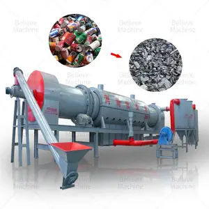 Factory price continuous aluminum cans paint removal recycling used beverage aluminum can UBC carbonization furnace equipment