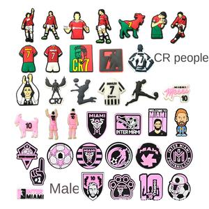 Messi Zapato Encantos <span class=keywords><strong>Argentina</strong></span> Miami Deportes Estrella Rosa Jersey Zapato Encantos Messi Zueco Encantos - Product Image 1