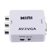 1080P RCA CVBS AV vers VGA adaptateur AV2VGA convertisseur vidéo avec câble d'alimentation USB pour ordinateur TV projecteur affichage