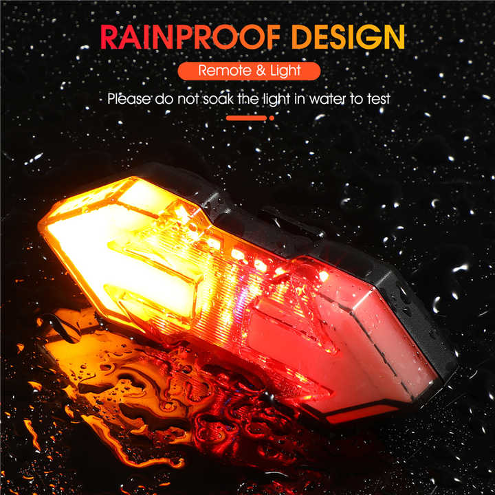  Remote Control Direction Indicator LED Rear Light Cycling Taillight Turn Signal Rechargeable Bicycle Light With Horn