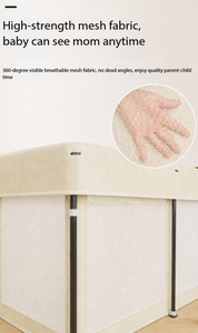 Box per Bambini Pieghevole in Rete Trasparente, Recinto di Sicurezza per Neonati con Stampa Fantasia Animale, Barriera per Area Giochi - Product Image 6