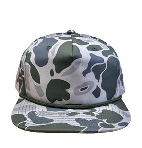 High Quality Custom Blank 5 <b>Panel</b> Sublimation Camo Snapback Cap With Rope Camouflage Cap Leather <b>Patch</b> Hip Hop Flat Brim Hat - Product Image 4