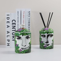 Botol penyebar parfum keramik tempat lilin wangi keramik stoples aromaterapi wadah untuk Diffuser dengan tongkat dan kemasan