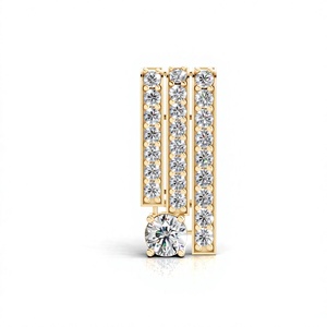 Aarinya - Colgante Arquitectónico Moderno de Triple Barra con Diamantes Geométricos Cultivados en Laboratorio y Oro de 9K para Mujer, con Broche Solitario Redondo - Product Image 1