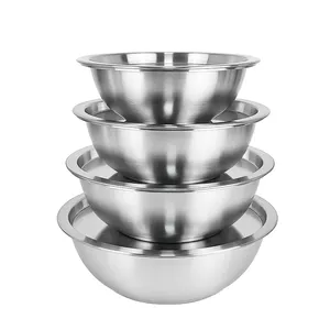 2023 Hot Sale Stainless Steel Soup Bowls Metal Mixing Bowls Set of 4 Easy To Clean Nesting Bowls Saving Storage Cooking Baking