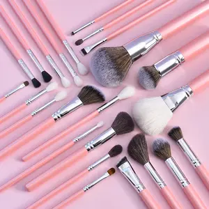 HMU 16pcs/26pcs Premium Soft High Quality Synthetic Fiber Natural Hair Luxury Your Own Brand Pink Makeup Brush Set With Logo