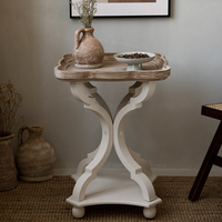 Matériau de haute qualité armoire décoration de la maison haut en bois massif européen moderne bois métal Table d'extrémité en bois exotique
