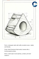 Maison pour chat triangulaire Yueyaoju en contreplaqué de bouleau avec finition en noyer noir, lit pour animaux de compagnie luxueux, protecteur, écologique et durable