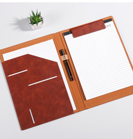 Cartera de cuaderno de cuero para negocios, tamaño de carta, portapapeles magnético A4, organizador de documentos, carpeta, entrevista/Archivo de currículum