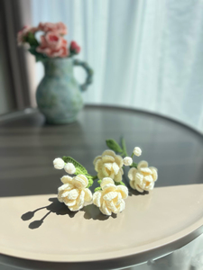 Ramo <span class=keywords><strong>de</strong></span> Flores Tejidas a Mano con Hilo, Jazmín Artificial, Arreglo Floral para Jarrón, Regalo para el Día <span class=keywords><strong>de</strong></span> San Valentín, Decoración del Hogar - Product Image 2