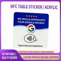 Kartu Tautan Ulasan NFC, Kode QR yang Dapat Dipindai, Stiker Meja Akrilik, Papan Nama Bisnis untuk Penyedia Layanan Perhotelan