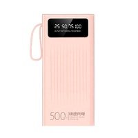 Batterie externe portable 50000 mAh, chargeur rapide, powerbank avec 4 câbles, pack d'alimentation mobile 50000 mAh