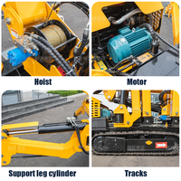 Mini-grue araignée électrique de 3 tonnes, compacte, à chenilles, avec flèche en U, certifiée CE, haute efficacité pour les sites étroits et l'installation de toitures