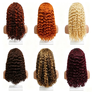 Promotion 74$ Letsfly Perruque en cheveux humains Water Wave 4/350 #   Perruque Lace Front 13x4 couleur blonde 20 pouces 4 # - Product Image 1