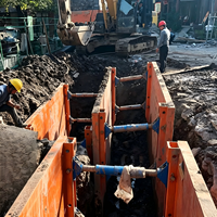 Caja de Apuntalamiento de Acero Reutilizable Litewei de Fácil Instalación para Obras de Construcción de Tuberías de Alcantarillado