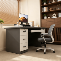 Escritorio Ejecutivo Moderno de Madera con Cajones para Sala de Estar - Muebles Comerciales Multifuncionales