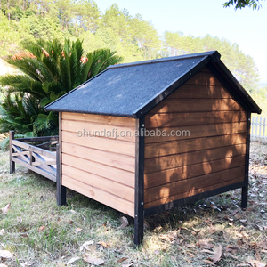 SDD010 Casa para Perros de Madera Ecológica para Exteriores, Caseta Grande con Techo para Jardín o Patio Trasero - Product Image 5