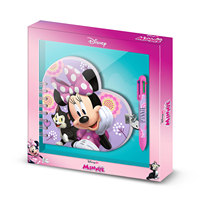 Karactermania - Pack Temático de Minnie Mouse y Gatos, Diario con Forma de Corazón, Bolígrafo de 6 Colores, Encuadernación en Espiral, Cubierta de PU, Edición de Regalo en Caja, Digital