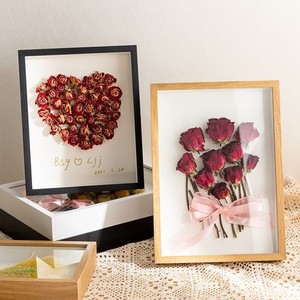 Wooden Preserved Flower <b>Frame</b> Rectangle Solid Wood Handicraft Display Storage Modern Simple Style - Product Image 1