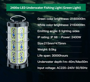 <span class=keywords><strong>Luces</strong></span> para pesca <span class=keywords><strong>sumergibles</strong></span>, lámpara de luz para señuelo de pesca subacuática, 500W 1000W Green - Product Image 2