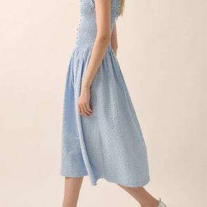 Vestido Midi Vintage con Botones y Estampado de Paisaje Marino, Estilo Elegante para Mujer - Product Image 2