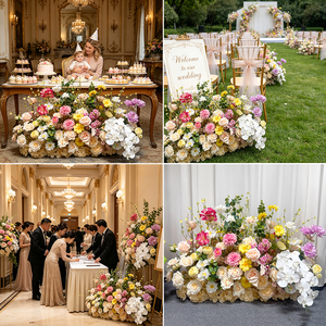 Promise Artificial Mixed Flowers Arrangement Handmade Polyester Wedding <b>Decoration</b> Classic Style High Simulation - Product Image 2