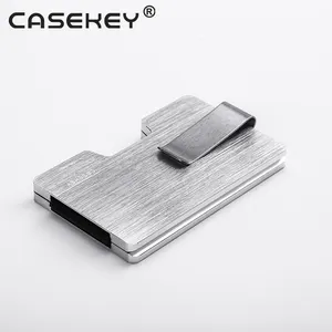 Casekey رقيقة جدا الألومنيوم RFID حجب المعادن التسامي العالمي الائتمان حامل بطاقة المال كليب