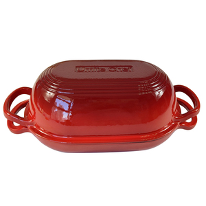 Four à pain au levain en fonte robuste, moule à pain bombé émaillé rouge avec doubles poignées en boucle pour les boulangers amateurs débutants - Product Image 2