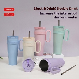 Bingba grande capacité Thermos tasse 2025 vente chaude haute couleur poignée tasse pour garçons filles vide bouteille Type nouveau Design - Product Image 2