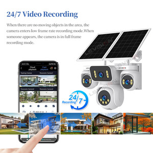 Ls tầm nhìn HD 4K 16X Zoom bốn ống kính bốn màn hình aov IP 4G Thẻ Sim CCTV bảng điều khiển năng lượng mặt trời Camera giám sát Ptz - Product Image 3