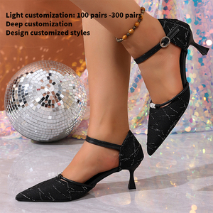 Nouvelle conception de luxe pour <span class=keywords><strong>femme</strong></span>, sexy, à <span class=keywords><strong>bout</strong></span> pointu, talons hauts fins, en daim synthétique, avec bride croisée et boucle de maintien sur le talon, 9690 - Product Image 2