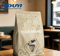 Sachet de café personnalisé imprimé certifié GRS, style street art graffiti, à fond plat, doypack, pour emballage de café spécial 250g 500g
