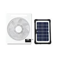 Ventilateur de bureau solaire de 10 pouces avec batterie au lithium de 7200 mAh, sortie USB, ventilateur de table portable de 12 W avec certificat CE RoHS, lumière nocturne