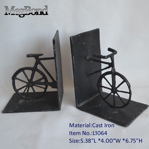 Sujetalibros de hierro fundido para bicicleta, escultura de Metal <span class=keywords><strong>negro</strong></span> única, figurita para decoración de mesa, sujetalibros para bicicleta, artesanía - Product Image 4