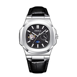 ONOLA 3855 <span class=keywords><strong>Montre</strong></span> squelette de luxe pour homme, tourbillon mécanique de haute qualité avec phase de lune, étanche, affichage <span class=keywords><strong>soleil</strong></span>-lune-étoiles - Product Image 1