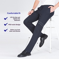 Lacivert Su ve Yağ Geçirmez Leke Tutmaz Esnek Erkek İş-Günlük Pantolon Düz Paça Slim Fit Kırışmaz Takım Elbise Pantolonu