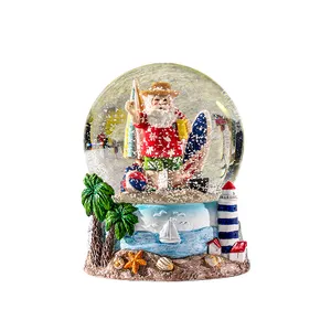 Aangepaste Hars Waterbol Ornamenten Ambachten Handgemaakt Polyresin Kerst Vakantie Santa Claus Geschenken Mini Sneeuwbol Landschap