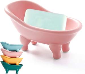 <span class=keywords><strong>Porte</strong></span>-savon design mignon maison bain salle de bain plat en céramique forme personnalisée conteneur en grès - Product Image 1