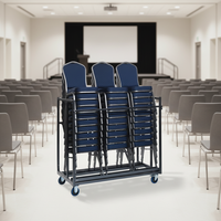 Chariot de rangement pour chaises personnalisable OEM - Chariot robuste pour empiler les chaises, capacité de 30 chaises, roues de 4 pouces pour les lieux d'événements